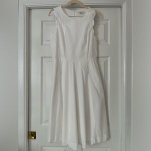 Boden Judith dress, cotton, white, size 8L